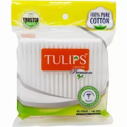 Tulips Premium Cotton Buds, 80 Pcs Pp Bag...