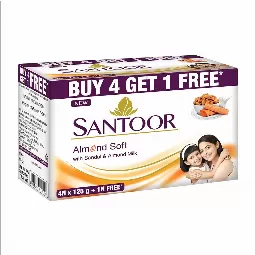 Santoor Sandal And Almond Milk Soap, 125g...