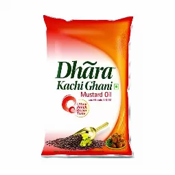 Dhara Kachhi Ghani Mustard Oil Pouch, 1l...