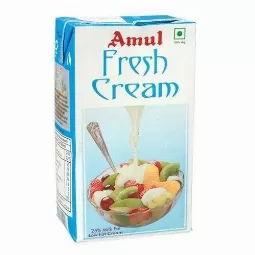 Amul Fresh Cream, 250ml Tetra Pack...